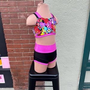 I Love Dance  2 Piece Girls Dancewear Top and Briefs