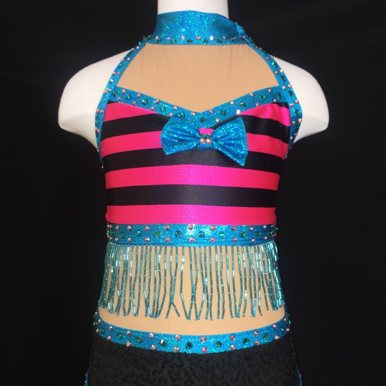 Bathing Beauty Dancewear Black/fuchsia Solo Dance Costume Etsy Canada
