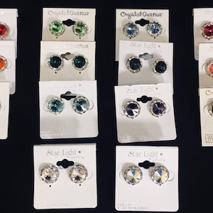 14mm Rhinestone Pierced Performance Earrings