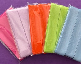 Cotton Bias Binding 25mm / 1 inch - 5m Folded Lengths - Extensive Colour Range