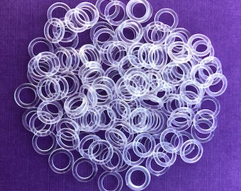 13mm Clear Plastic Roman Blind Curtain Rings - Packs of 10, 20, 50 & 100