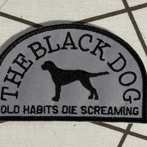 The Black Dog iron on Patch