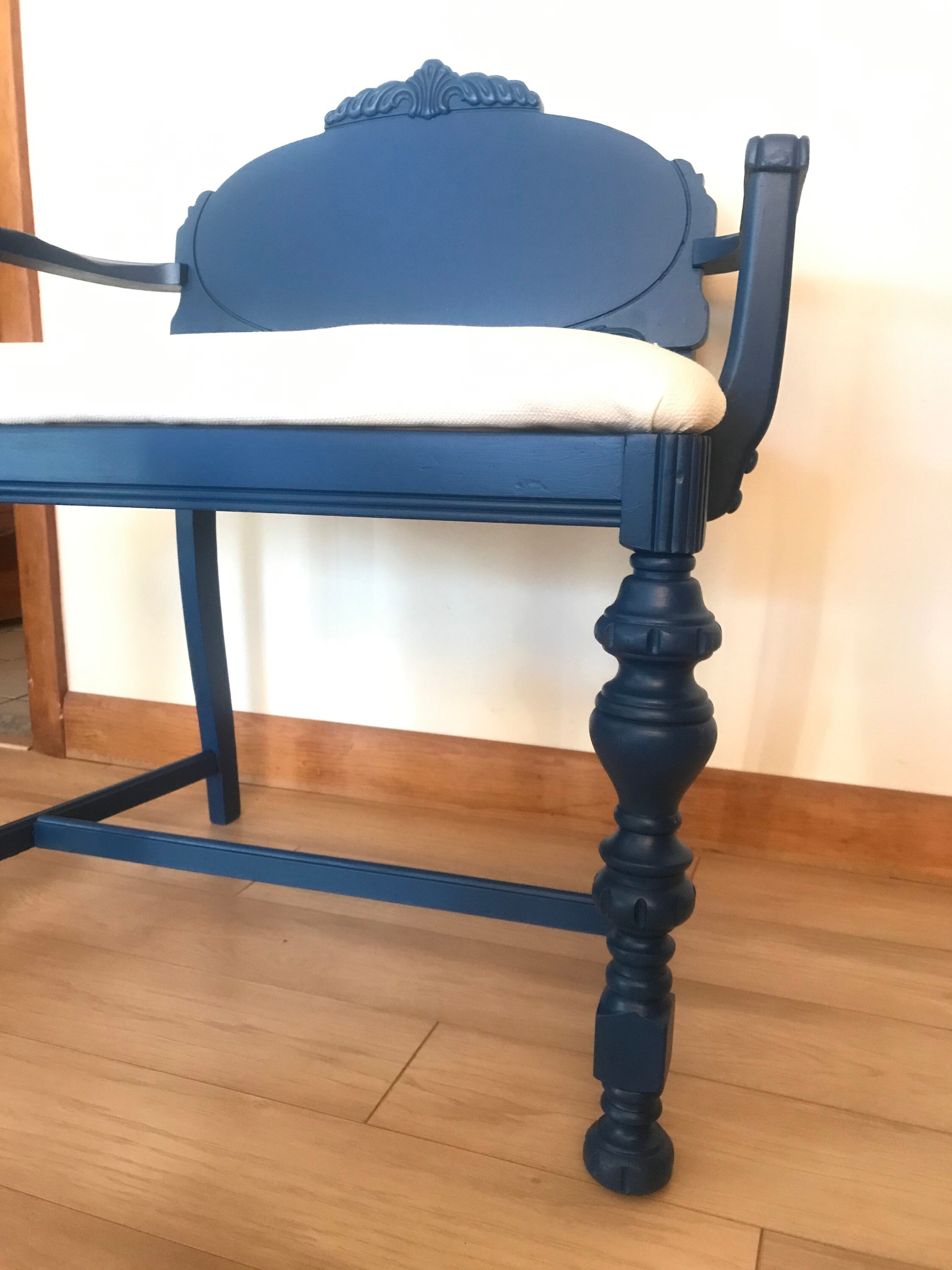 Royal Blue Navy Antique Chairs Set of 2 Antique Chairs Blue Etsy