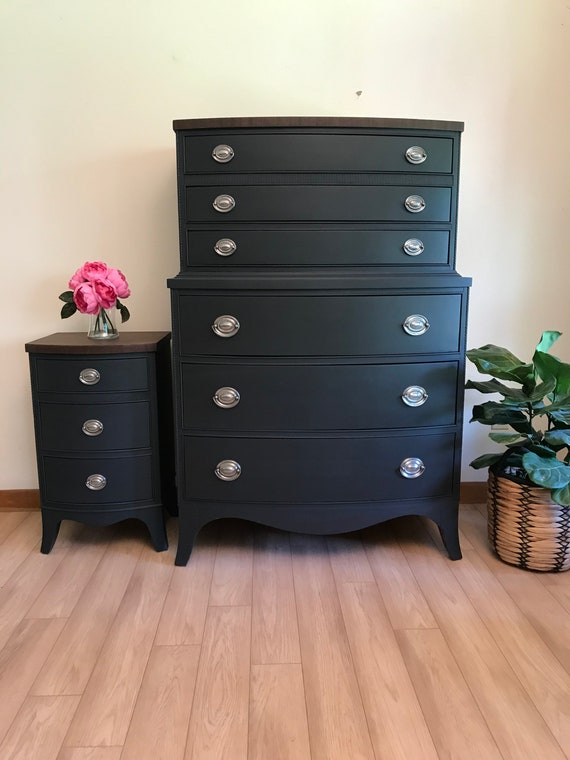 Bold Blue Chalk Painted Nightstand - Girl in the Garage®