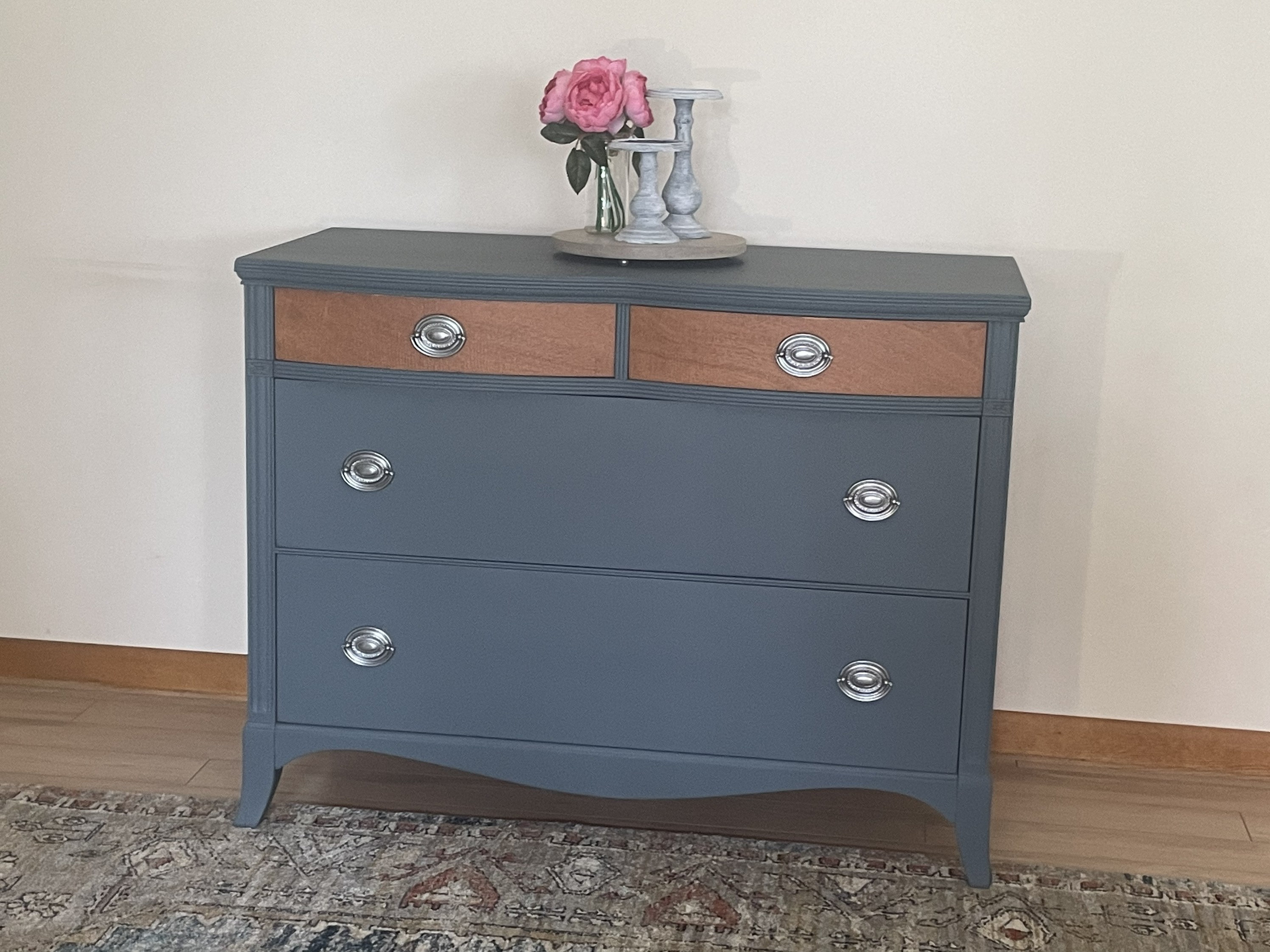 slate blue dresser Ashley Landocken 6 Drawer Dresser and Mirror, Brown/Blue main image 1