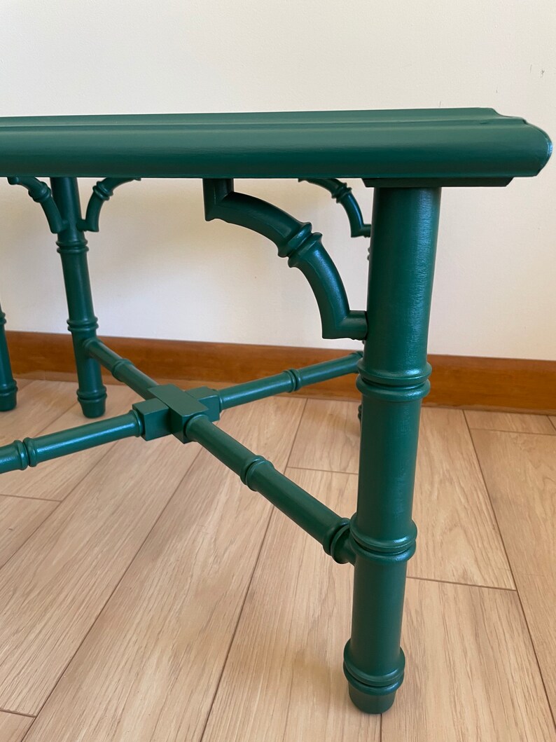 Vintage End Tables // Emerald Green // Faux Bamboo // Modern Etsy