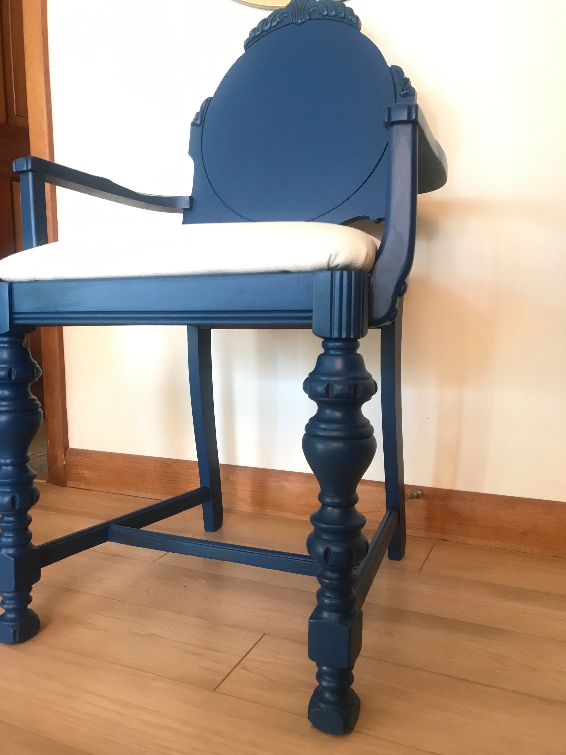 Royal Blue Navy Antique Chairs Set of 2 Antique Chairs Blue Etsy