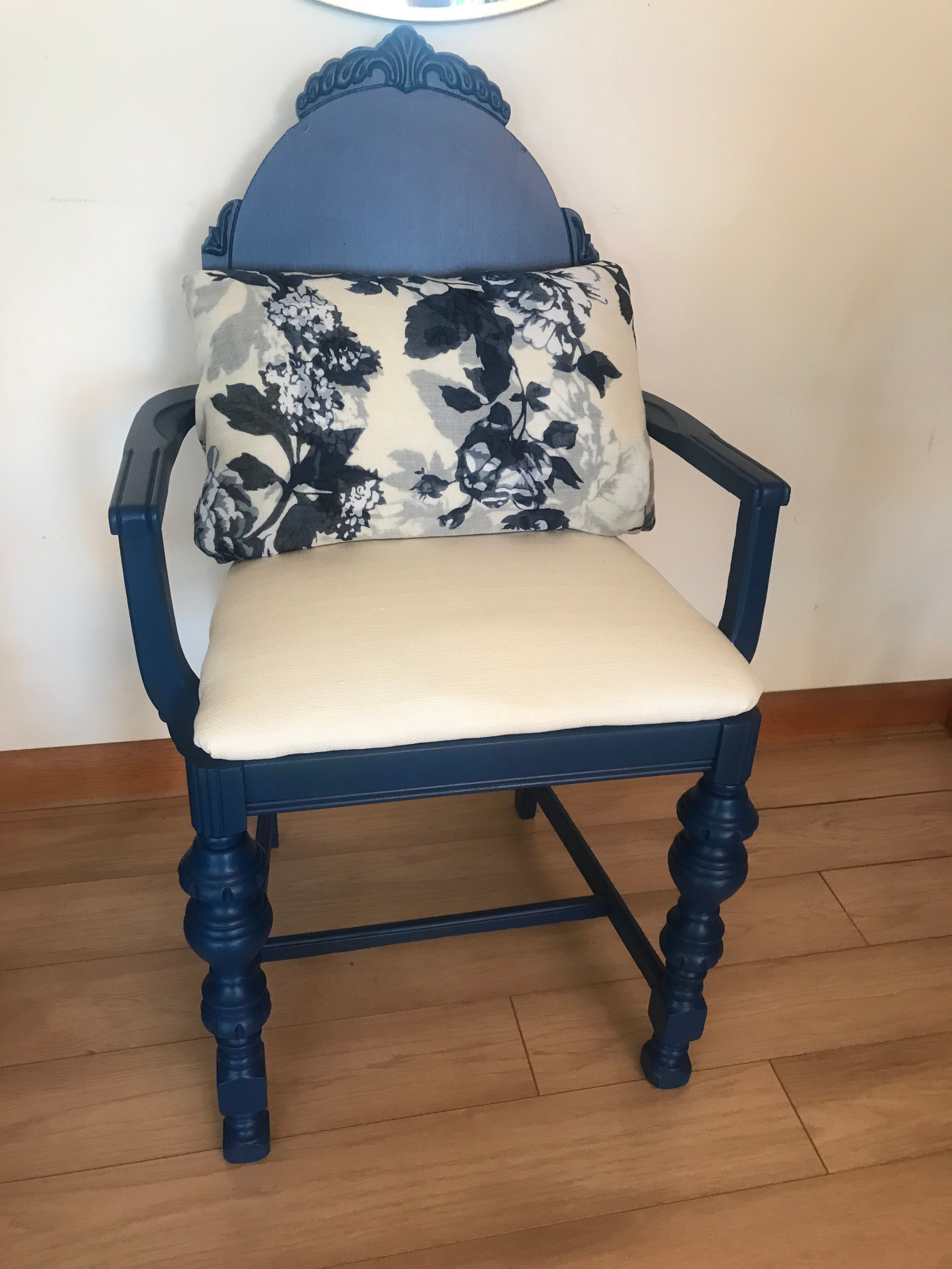 Royal Blue Navy Antique Chairs Set of 2 Antique Chairs Blue Etsy