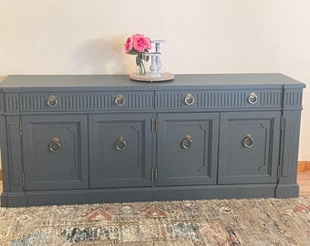 Sold!!!! Do Not Purchase!!! Sold!!!!Stunning Slate Blue Buffet // Beautiful Blue Entryway Console