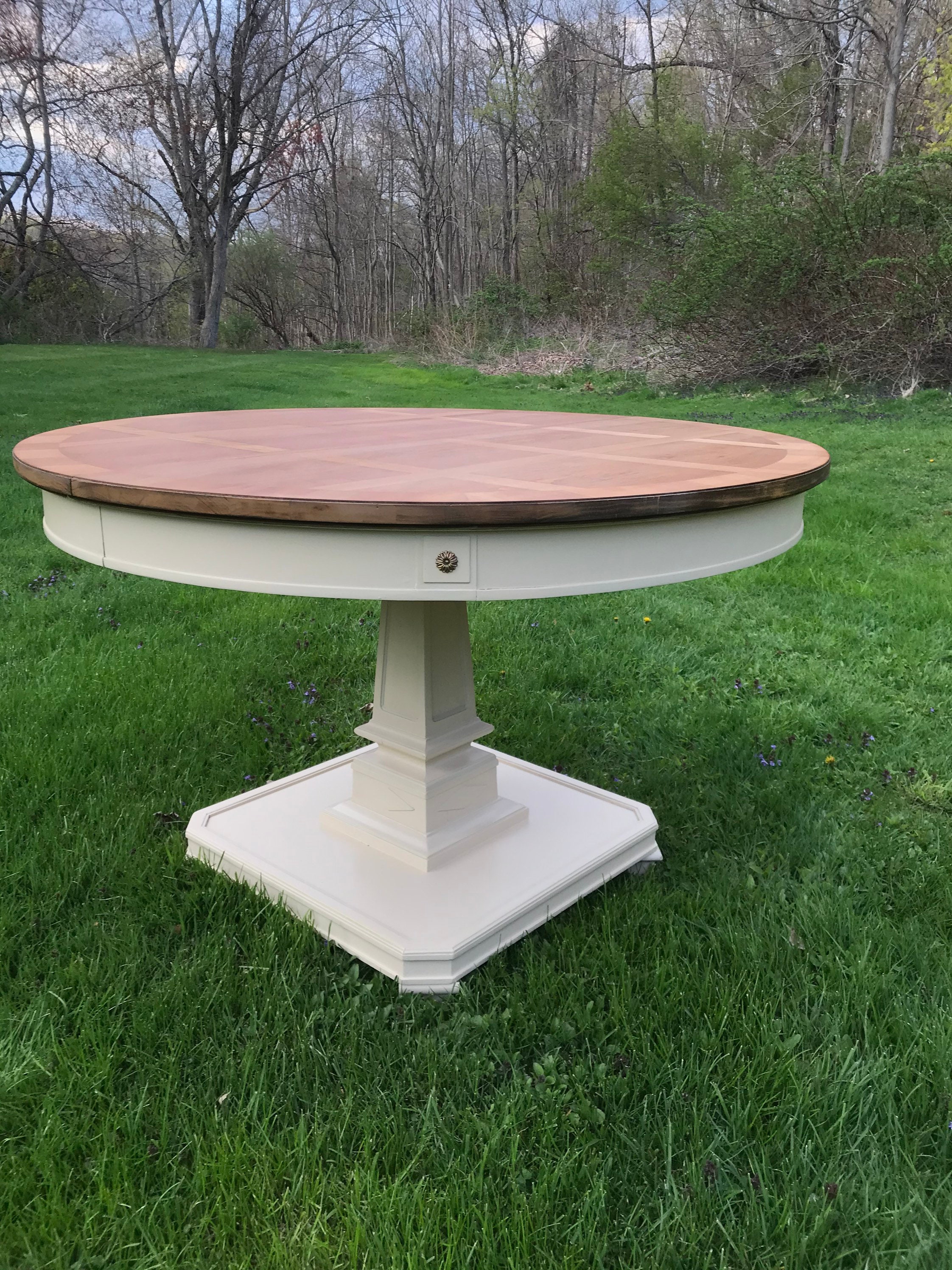 Vintage Yellow Dining Chairs and Expandable Walnut Table Round Etsy