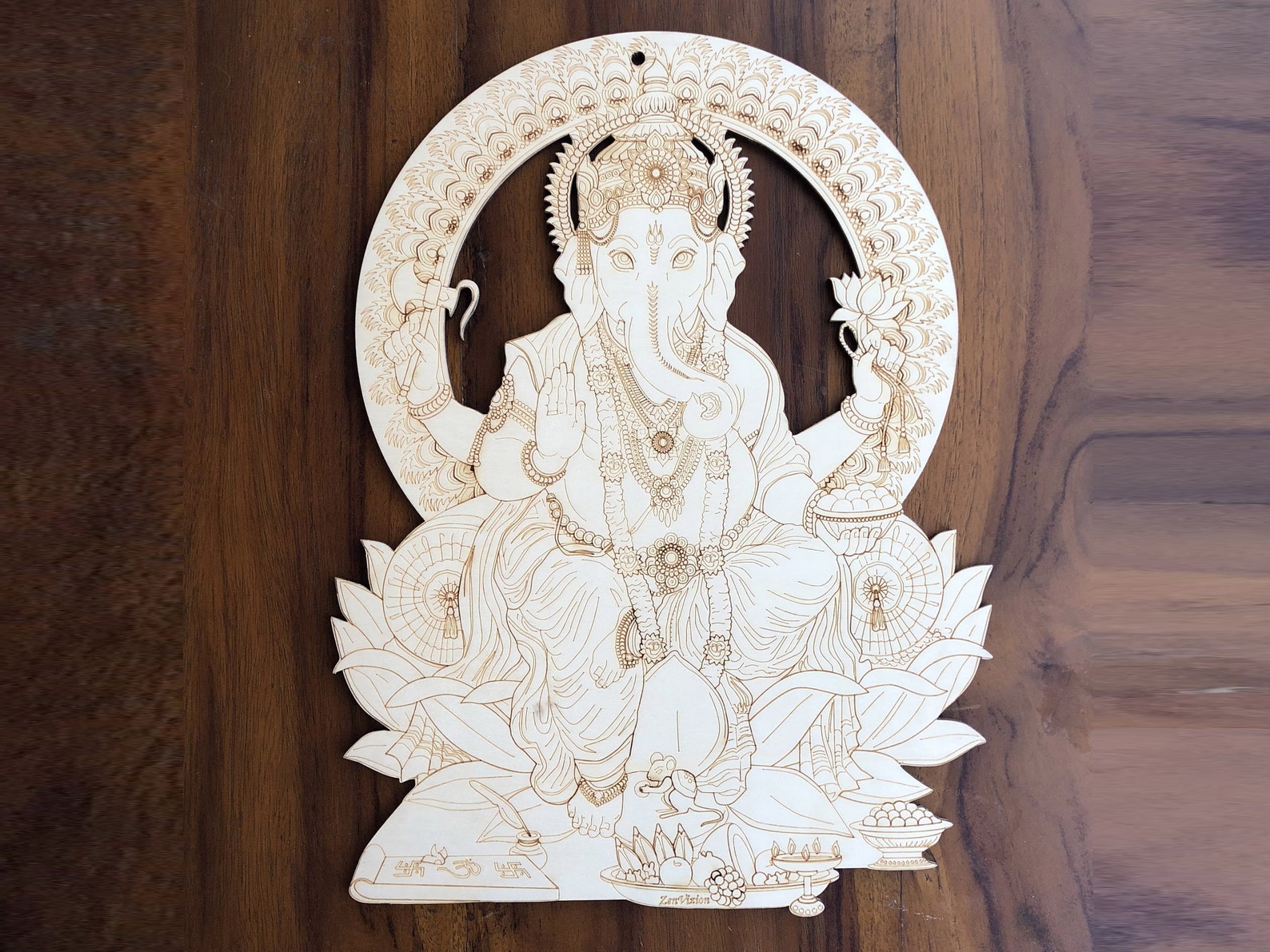 ZenVizion 13.5 Ganesha Hindu Wooden Wall Art Hanging Etsy