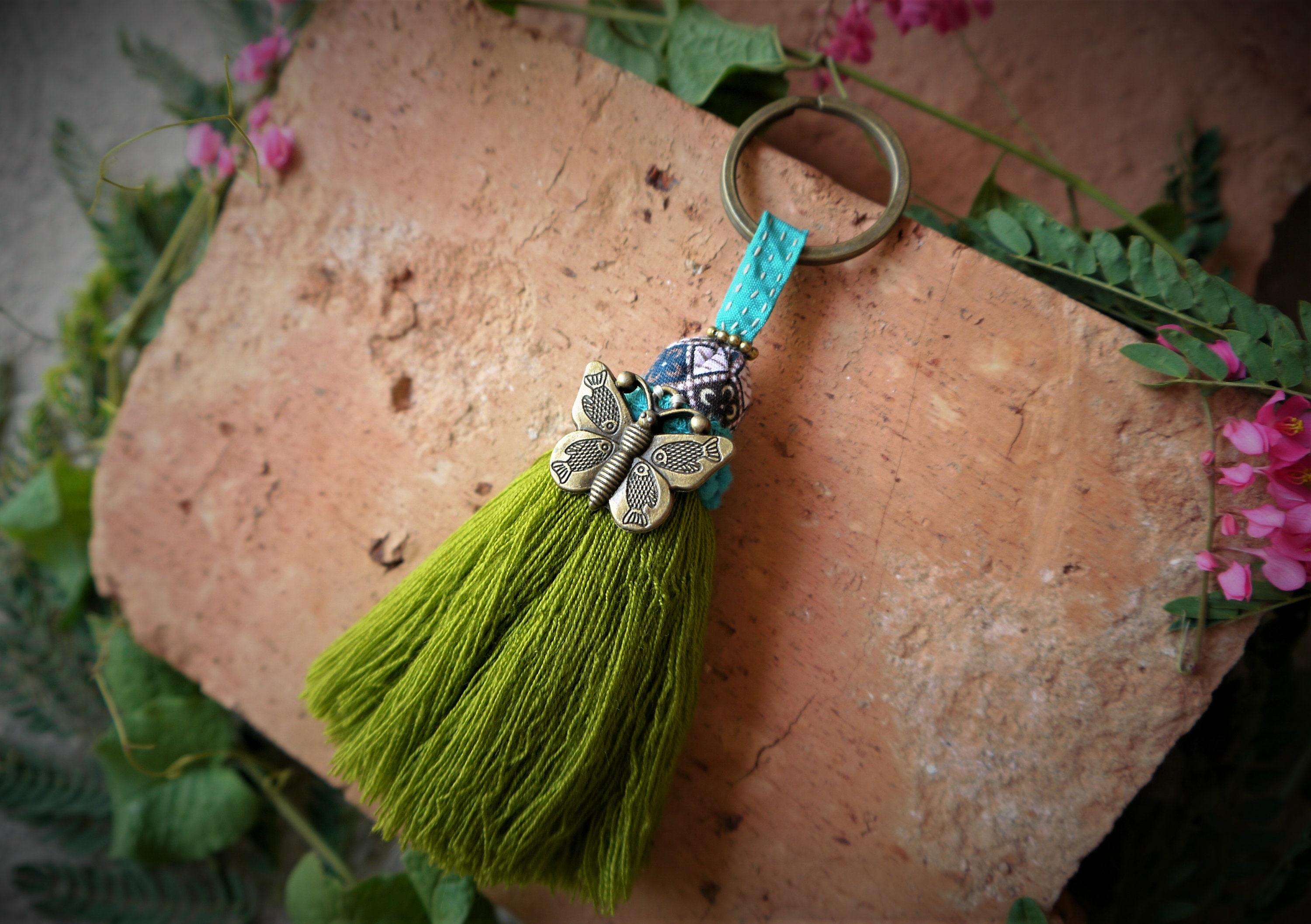Keychain Key Ring Tassel. Colorful Handmade Keyrings. Gift Etsy UK