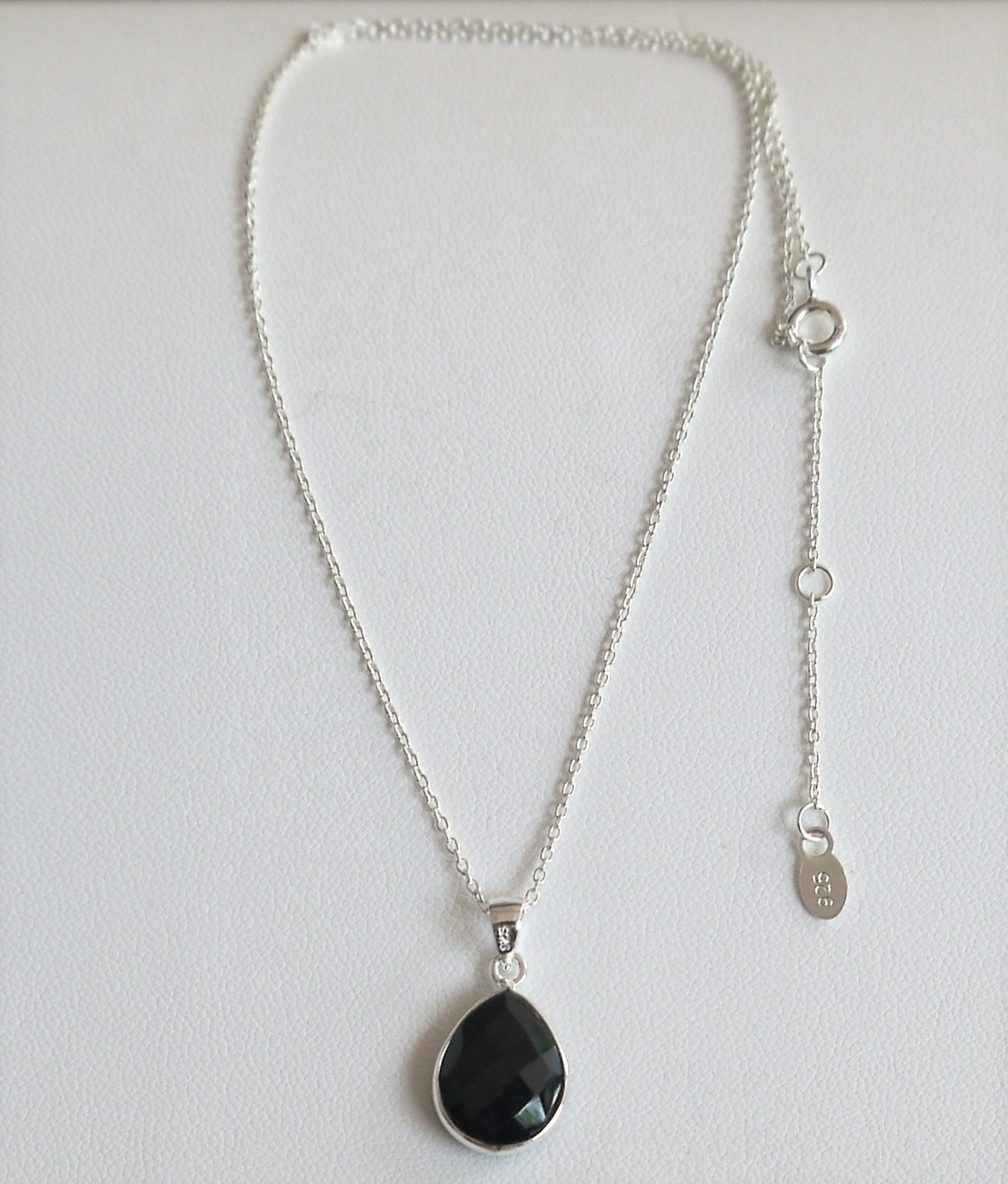 Silver Necklace 725 With Black Spinel. Stone Neclace Chakra - Etsy
