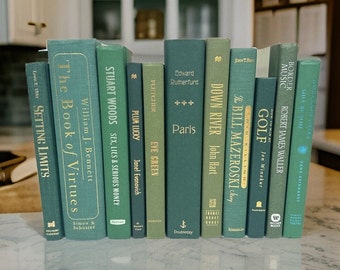 Modern Dark Green Hardcover Books | Home Decor & Staging Props | Moss, Olive, Hunter, Pine, Forest Green