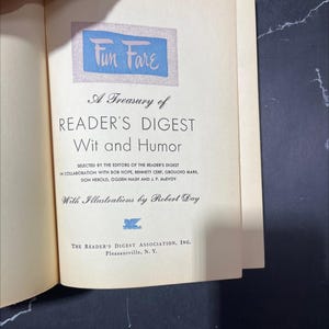 fun fare a treasury of reader&#39;s digest wit and humor book, by editors of the reader&#39;s digest, 1949 Hardcover RARE-R70-B8-G_60