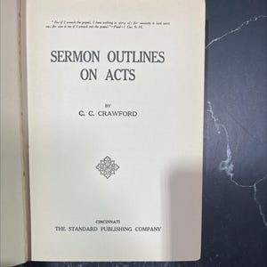 sermon outlines on acts book, by c. c. crawford, 1919 Hardcover RARE-R66-B8-F_37