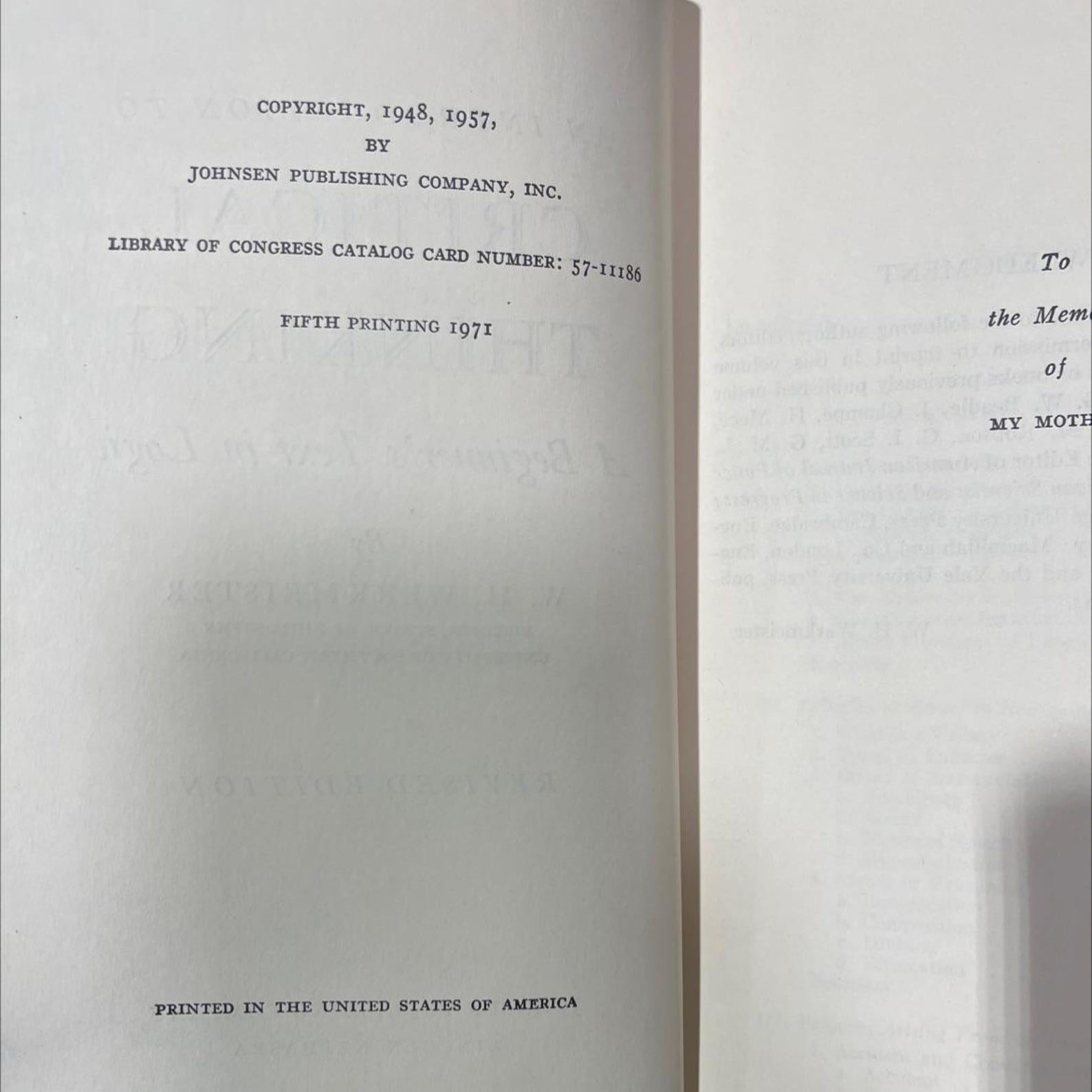 An Introduction to Critical Thinking a Beginner's Text in Logic Book ...