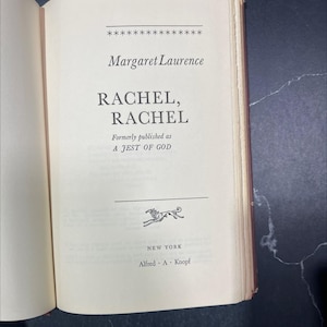 rachel, rachel book, by margaret laurence, 1966 Hardcover RARE-R67-B7-H_6
