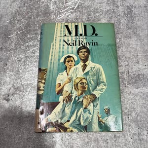 cm m.d. a novel book, by neil ravin, 1981 Hardcover RARE-R67-B7-B_80