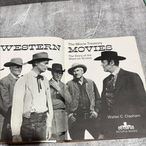 western the movie treasury movies the story of the west on screen book, by walter c. clapham, 1970 Hardcover RARE-R71-B8-A_102