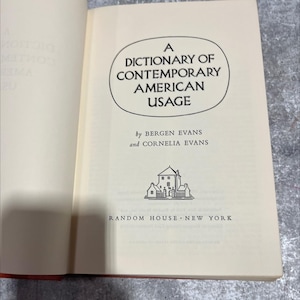 a dictionary of contemporary american usage book, by bergen evans and cornelia evans, 1957 Hardcover RARE-R67-B8-B_118