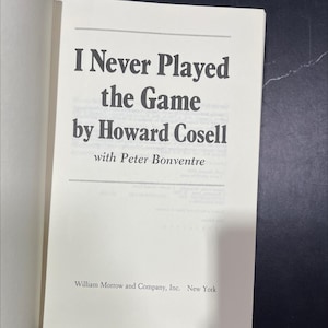 i never played the game book, by howard cosell with peter bonventre, 1985 Hardcover, First Edition, Vintage RARE-R71-B8-G_57