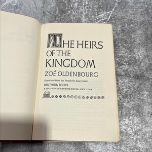 the heirs of the kingdom book, by zoé oldenbourg, 1971 Hardcover RARE-R66-B7-B_45