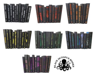 Modern Black Books with Color Accents | Decorative Books by Color | By the Foot - Custom Lettering Colors | Designer Decor