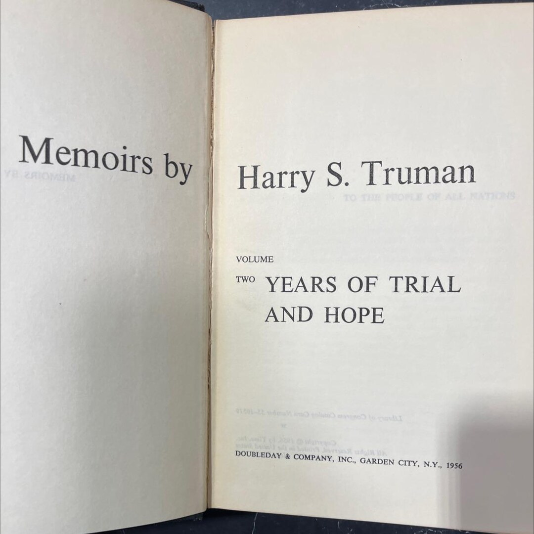 Memoirs by Harry S. Truman Book, by Harry S. Truman,