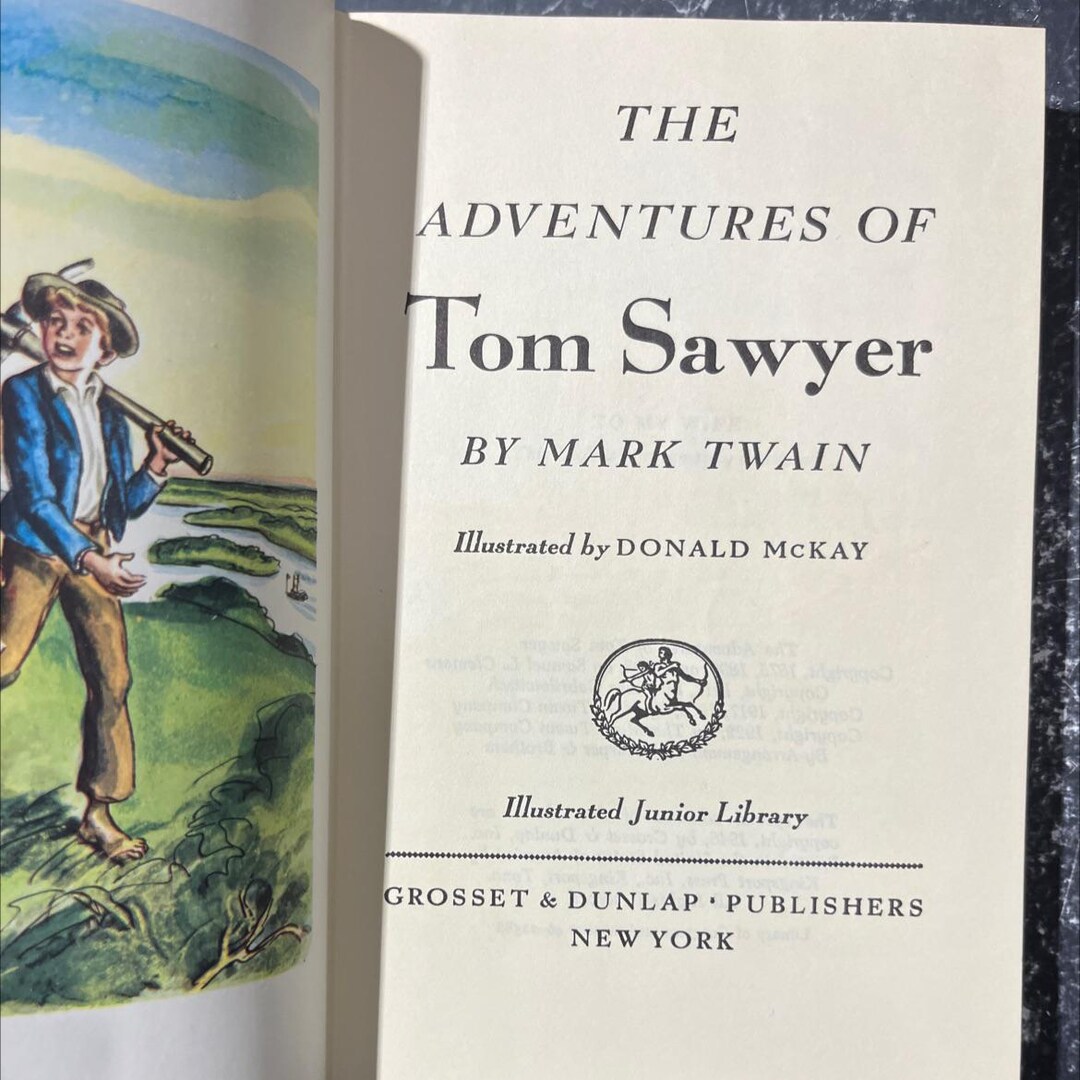 The Adventures of Tom Sawyer Book, by Mark Twain, 1946 Hardcover RARE ...