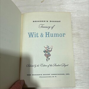 reader&#39;s digest treasury of wit & humor book, by the editors of the reader&#39;s digest, 1958 Hardcover RARE-R71-B8-B_10