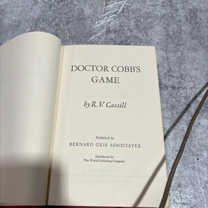 doctor cobb&#39;s game book, by R.V. Cassill, 1970 Hardcover RARE-R70-B7-B_138