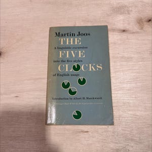 the five clocks book, by martin joos, 2001 Paperback RARE-R71-B8-D_147