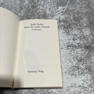 nach der ersten zukunft book, by jurek becker, 1980 Hardcover RARE-R68-B8-B_153