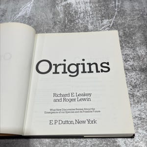 origins book, by Richard E. Leakey and Roger Lewin, 1977 Hardcover RARE-R62-B8-A_76