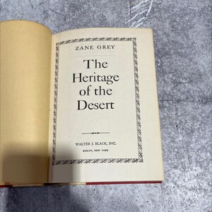 heritage of the desert book, by zane grey, 1938 Hardcover RARE-R71-B7-H_75