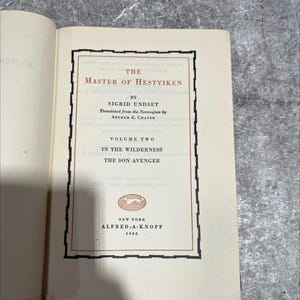 the master of hestviken book, by sigrid undset, 1932 Hardcover RARE-R69-B8-F_121