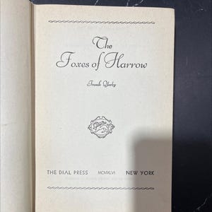 the foxes of harrow book, by Frank Yerby, 1946 Hardcover RARE-R71-B7-H_134