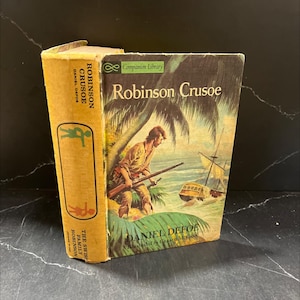 the life and strange surprising adventures of robinson crusoe book, by daniel defoe, 1963 Hardcover RARE-R68-B7-C_170