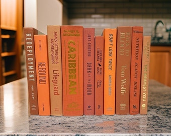 Modern Orange Hardcover Books | Home Decor & Staging Props | Tangerine, Ginger, Pumpkin Orange