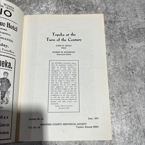 topeka at the turn of the century book, by john w. ripley, robert w. richmond, 1975 Paperback RARE-R69-B8-D_131