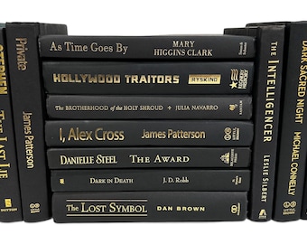 Black Books by the Foot with Gold Font - Bulk