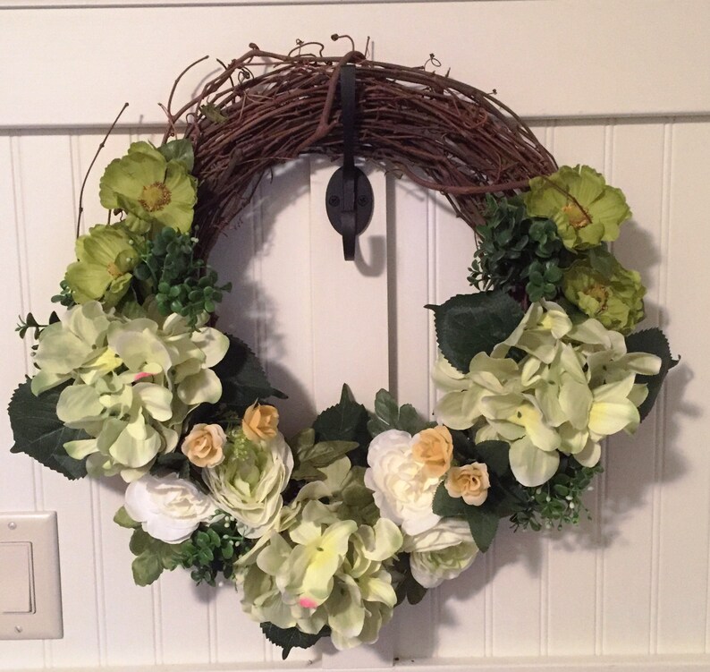 Grapevine Door Wreath Front Door Wreath Hanging Floral Wreath Hallway Entrance Way Hanging Flowered Wreath