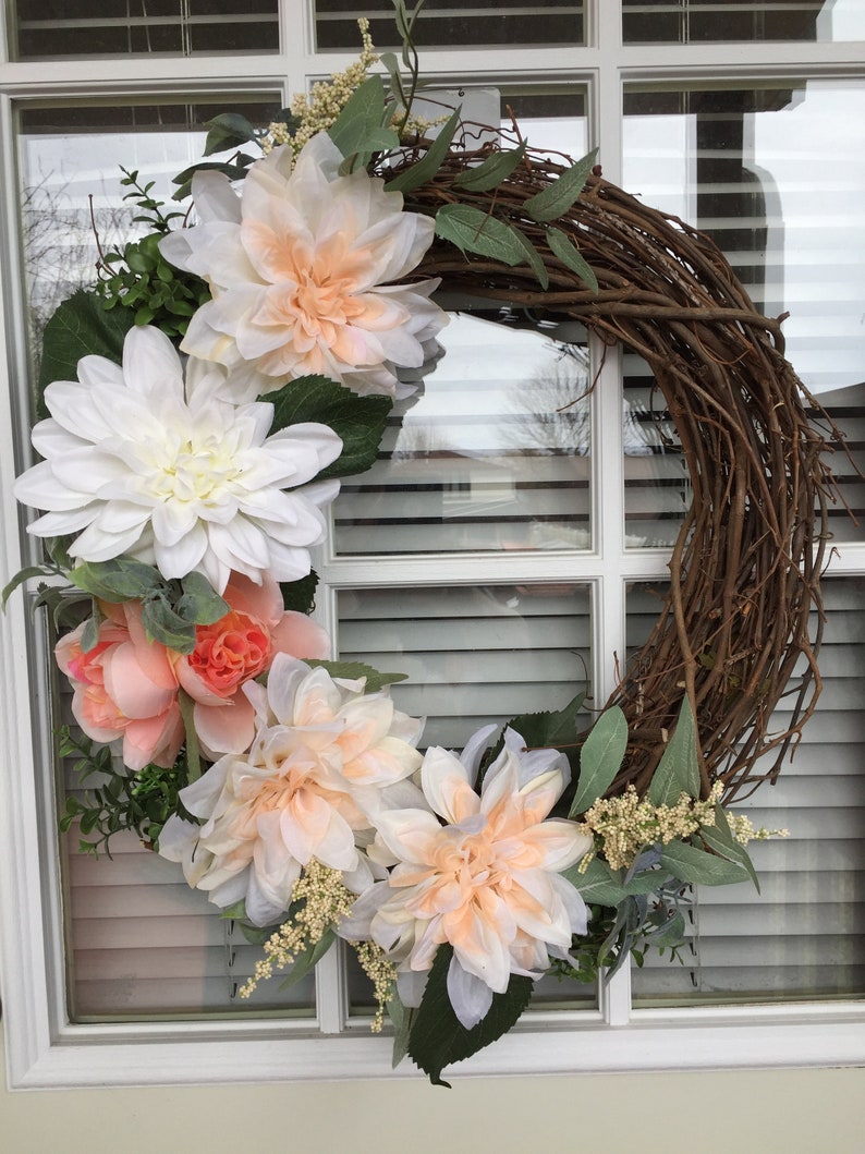 Made To Order Hanging Flower Wreath Front Door Wreath Home Decor Wall Hanging Wreath Floral Wreath