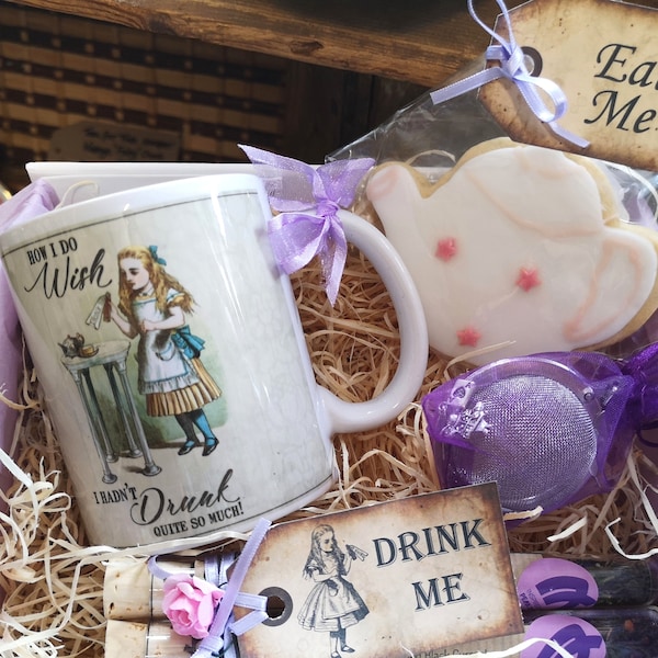 Alice In Wonderland Gift, Tea Hamper, Treat Hamper, Afternoon tea hamper