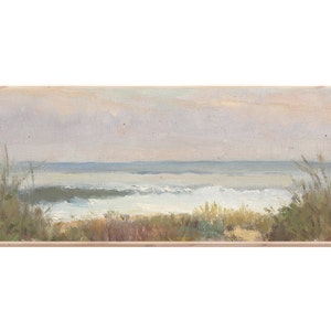 Vintage Sea Painting, Long Landscape Painting, Panoramic Art Print, Instant Download, Printable Wall Art image 4