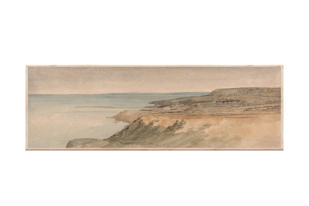 Long Landscape Painting, Panoramic Art Print, Instant Download