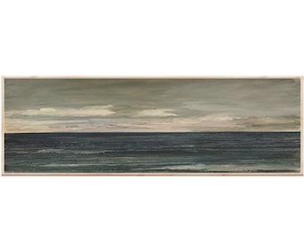 Long Landscape Painting, Panoramic Art Print, Instant Download, Printable Wall Art