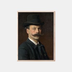 Portrait of a Man, Antique Oil Painting, Vintage Wall Art, Printable Art, Instant Download image 1
