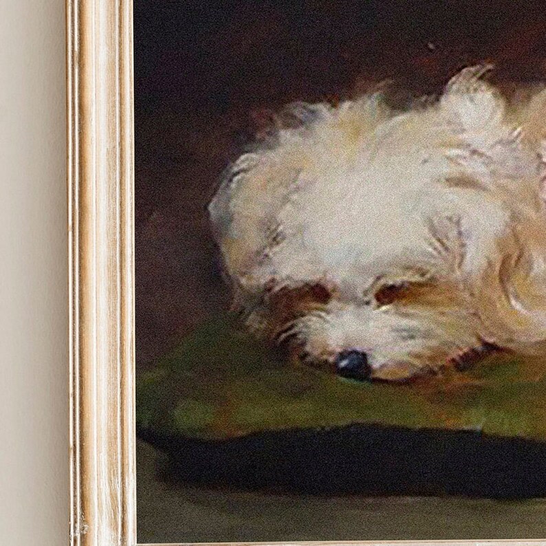 Dog Oil Painting Vintage Print Instant Download Etsy